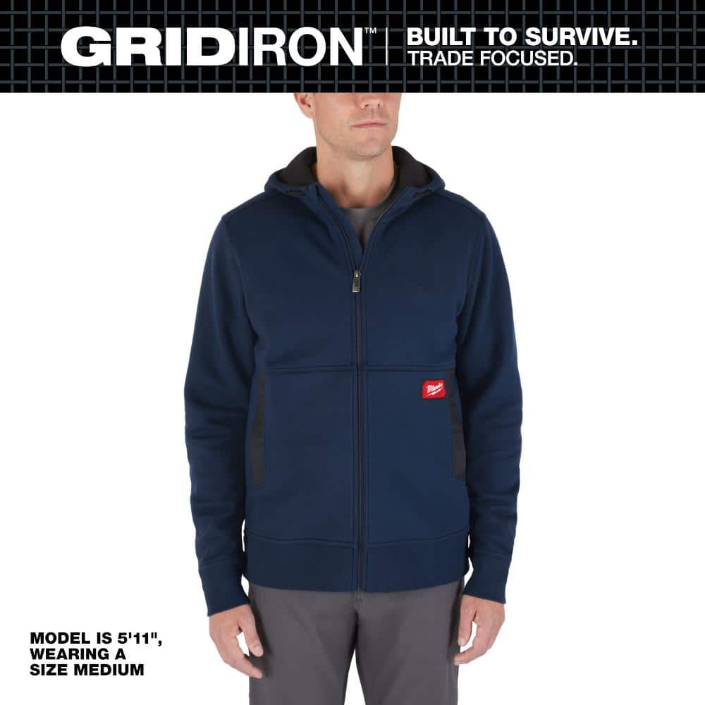 Men's Small Blue GRIDIRON Full-Zip Hoodie price history on PriceWatchPro