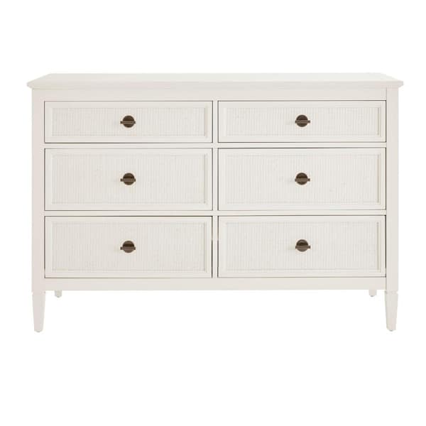 Home Decorators Collection Marsden Ivory 6-Drawer Cane Dresser (54 in W. X 36 in H.)