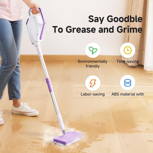 amzchef Corded Steam Mop, Multi-Functional Removable Handheld