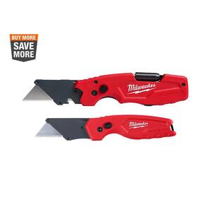 FASTBACK 6-in-1 Folding Utility Knives and FASTBACK Compact Folding Utility Knife with General Purpose Blades (2-Pack)