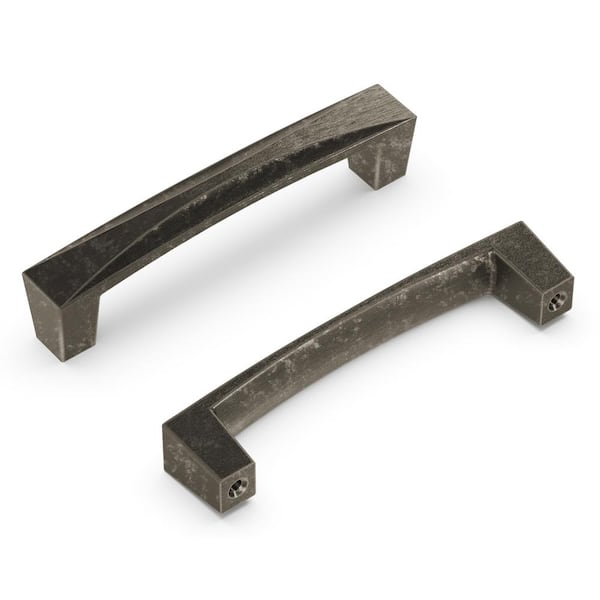 Crest Collection Pull 3-3/4 in. (96 mm) Center to Center Black Nickel Vibed Finish Modern Bar Pull Zinc