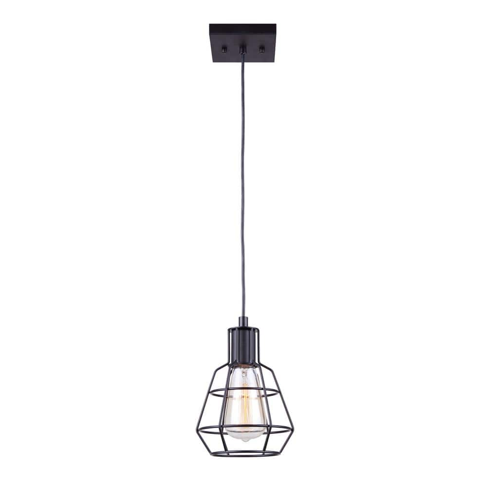 CANARM Wren 1-Light Matte Black Pendant IPL702A01BK - The Home Depot