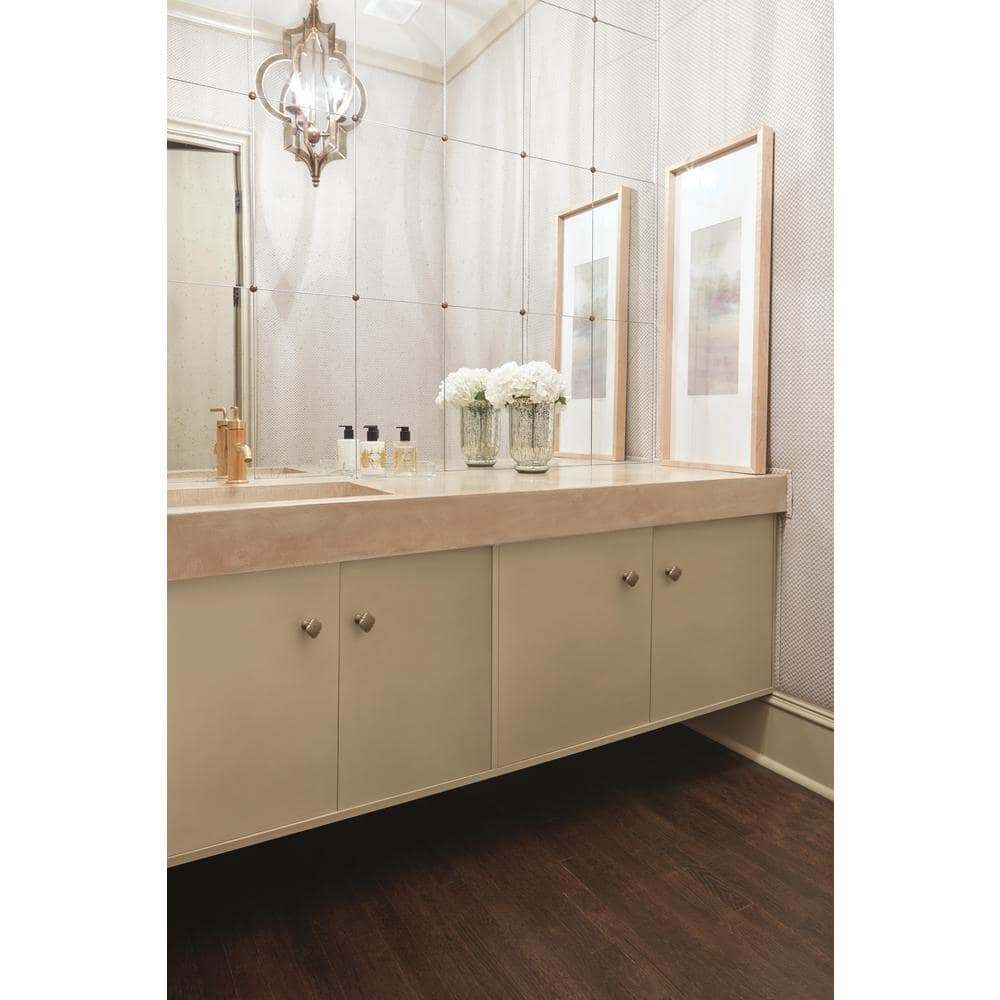 Golden Champagne Square Cabinet Knob with Mounting Hardware