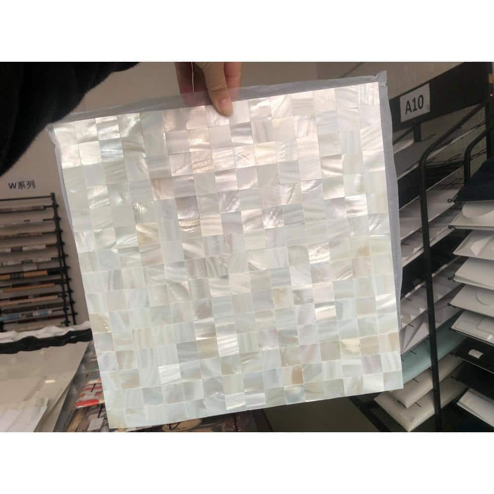 Ivory White 12x12 Mother of Pearl Self-Adhesive Mosaic Tile
