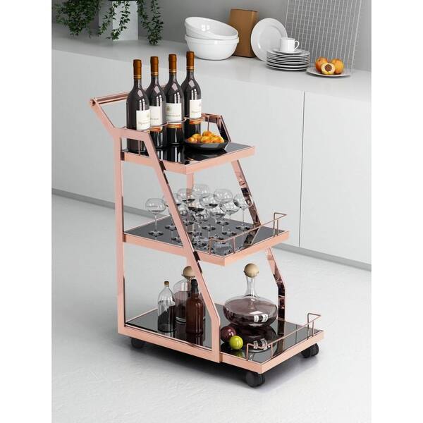 ZUO Acropolis Stainless Steel Serving Cart