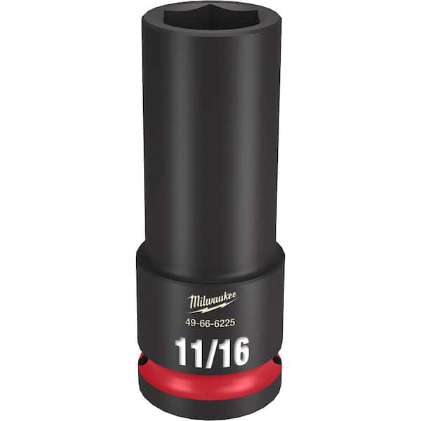 Milwaukee SHOCKWAVE 1/2 in. Drive 11/16 in. Deep 6 Point Impact Socket (1-Pack)