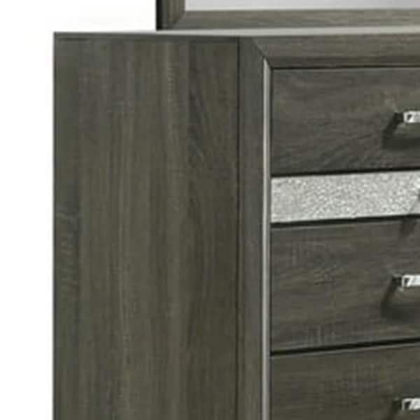 gray dresser with silver pulls Afghan Teimani 3'7" x 6'11" Hand-knotted Wool Rug