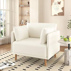 Modern Indoor White Polyester Upholstery Accent Armchairs