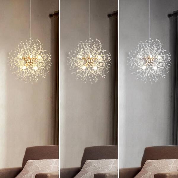 ETONIMERR Glacie 8-Light French Style Gold Dandelion Crystal Plug