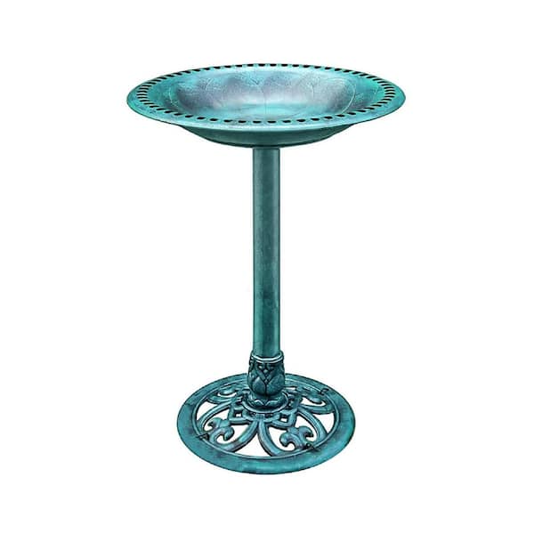 28 in. Green Lightweight polyester Bird Bath