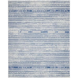 Whimsicle Ivory Blue 8 ft. x 10 ft. Abstract Contemporary Area Rug