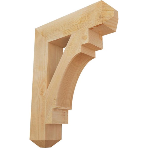 Ekena Millwork 6 in. x 34 in. x 26 in. Douglas Fir Merced Craftsman Rough Sawn Bracket