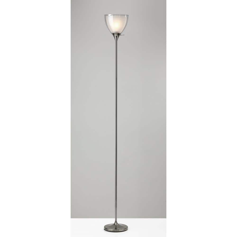 Presley 72'' Polished Nickel Torchiere Floor Lamp with 3-Way Switch