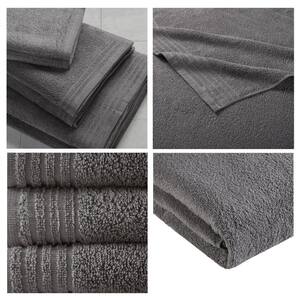 Big Bundle 12-Piece Grey 100% Cotton Bath Towel Set