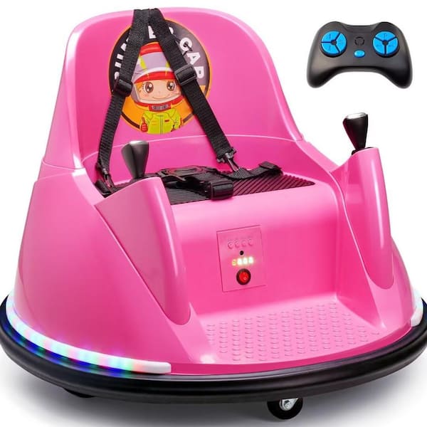Quictent 12V Bumper Car for Kids Toddler 1.5-6 Years with Remote Control Bluetooth Music 3-Speeds DIY License Plate Electric Ride