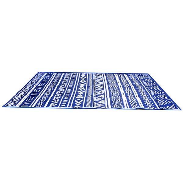 cenadinz 4.98 ft. x 8 ft. Reversible Outdoor Rug Waterproof Mat with Storage Bag Portable Plastic Carpet for Picnic