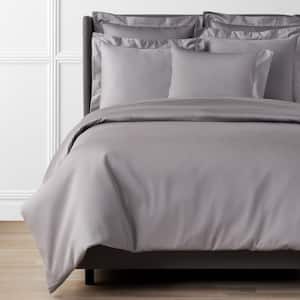 Legends Hotel Silver 450-Thread Count Wrinkle-Free Supima Cotton Sateen Full Duvet Cover