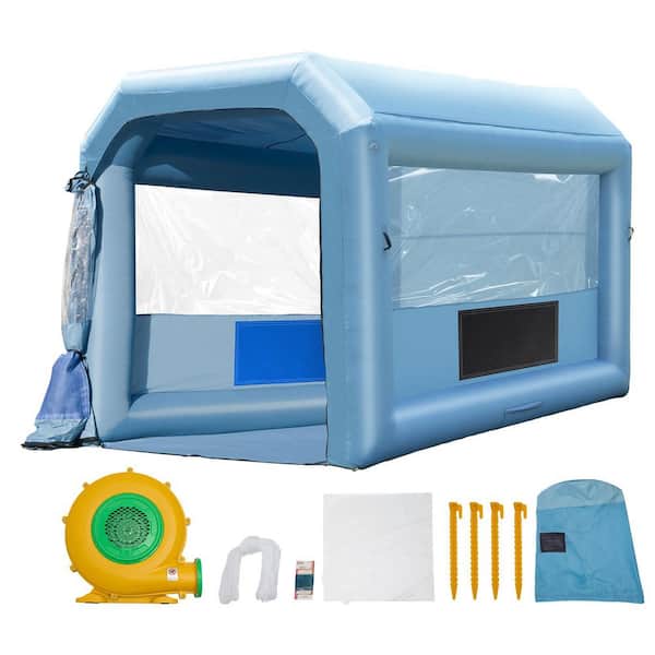 Inflatable Paint Booth, 13.1 x 9.8 x 9 ft. Inflatable Spray Booth, 750W Powerful Blower and Air Filter System, Portable