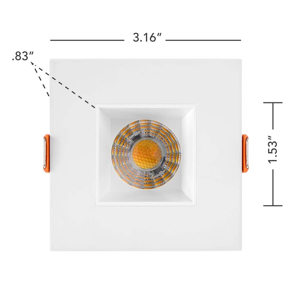 White Aluminum Square LED Recessed Downlight with Adjustable Color Temperature