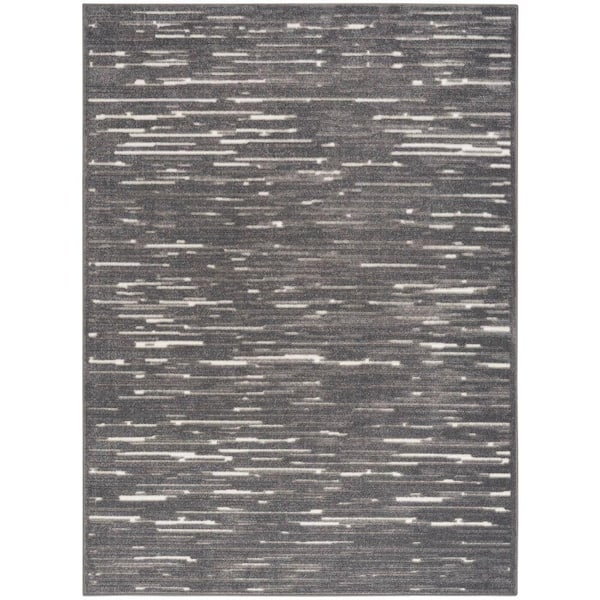 Nourison Casual Grey 7 ft. x 9 ft. Abstract Contemporary Area Rug