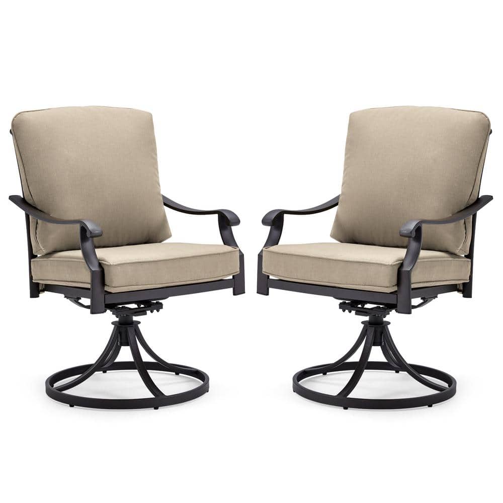 22 in. x 23 in. Outdoor Swivel Patio Dining Chairs Set of 2,360° Swivel Ch