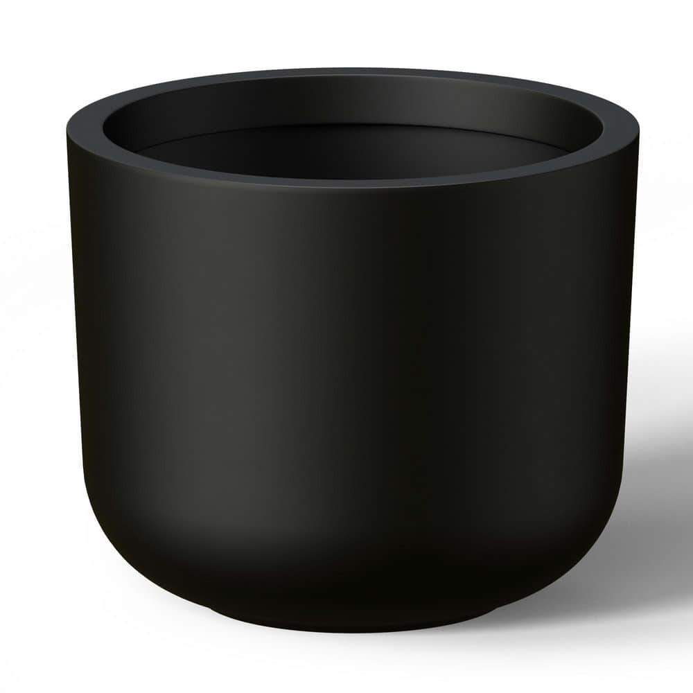 11.5 in. Small Charcoal Black (Enhanced Interior) Concrete Round Planter / Pot with Drainage Holes price history on PriceWatchPro