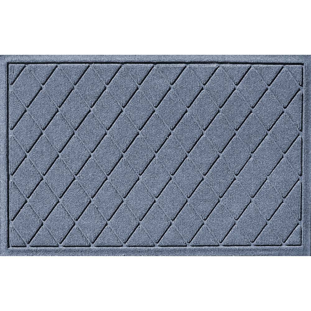 Bungalow Flooring Waterhog Argyle Bluestone 23 in. x 35 in. PET
