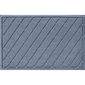 Aqua Shield Argyle Bluestone 23 in. x 35 in. Recycled Polyester/Rubber Indoor Outdoor Door Mat