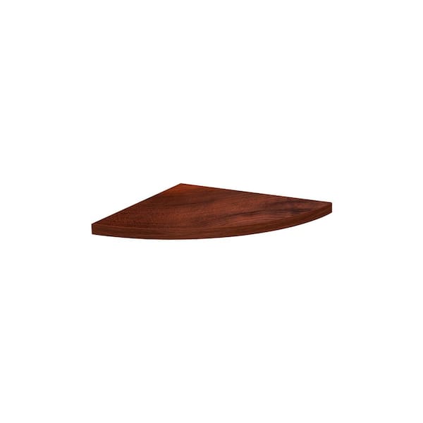 Dolle LITE CORNER 11.8 in. x 11.8 in. x 0.75 in. Cherry MDF Decorative Wall Shelf without Brackets