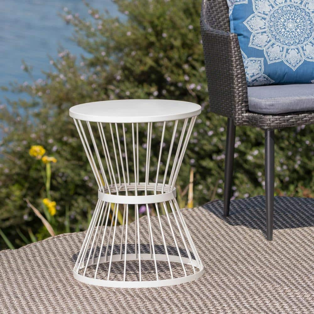 noble house round metal outdoor side table