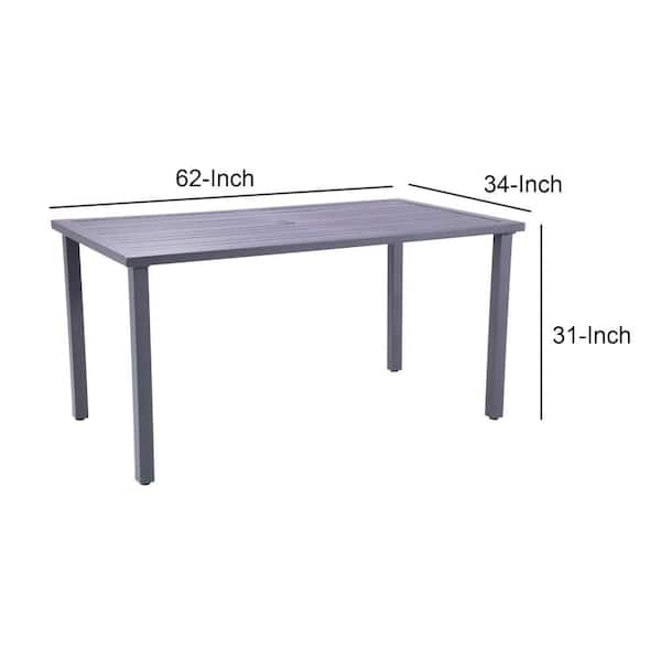 Black Metal Outdoor Dining Table, Outdoor Dining Table Dimensions