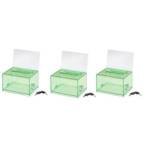Acrylic Locking Suggestion Box with Message Display (3-Pack)