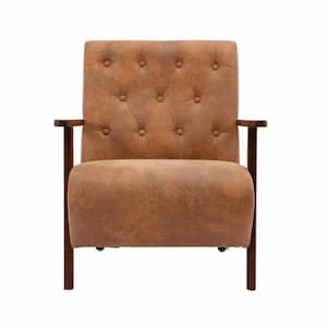 Coffee PU Leather Barrel Chair for Living Room