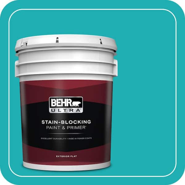 BEHR ULTRA 5 gal. Home Decorators Collection #HDC-SP16-06 Larkspur Blue Flat Exterior Paint & Primer