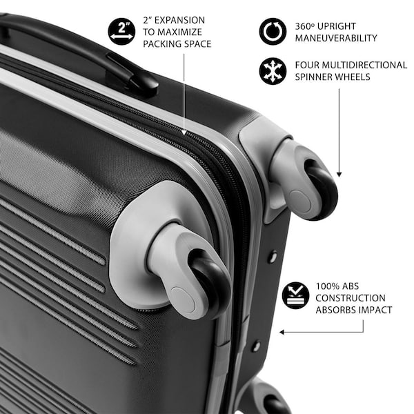 Black Terminal 1 Checked + Carry-On Spinner Luggage Set