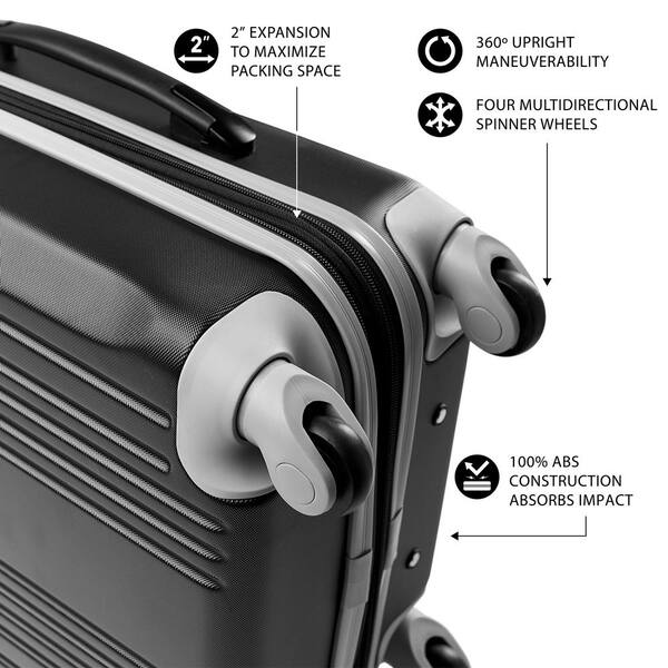 Black Terminal 1 Checked + Carry-On Spinner Luggage Set