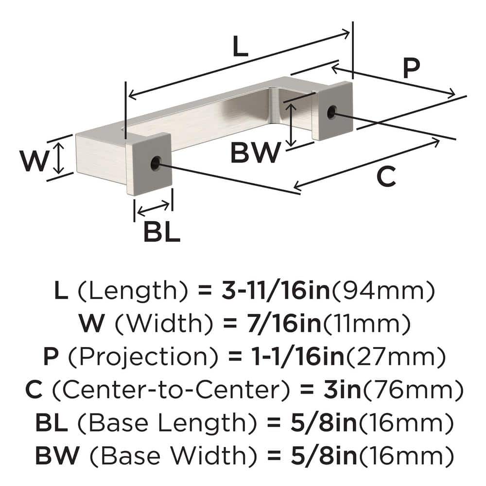 Satin Nickel Brushed Modern Cabinet Pulls with Mounting Hardware