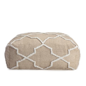 CloudNine 34 in. x 34 in. x 16 in. Brown and Ivory Ottoman