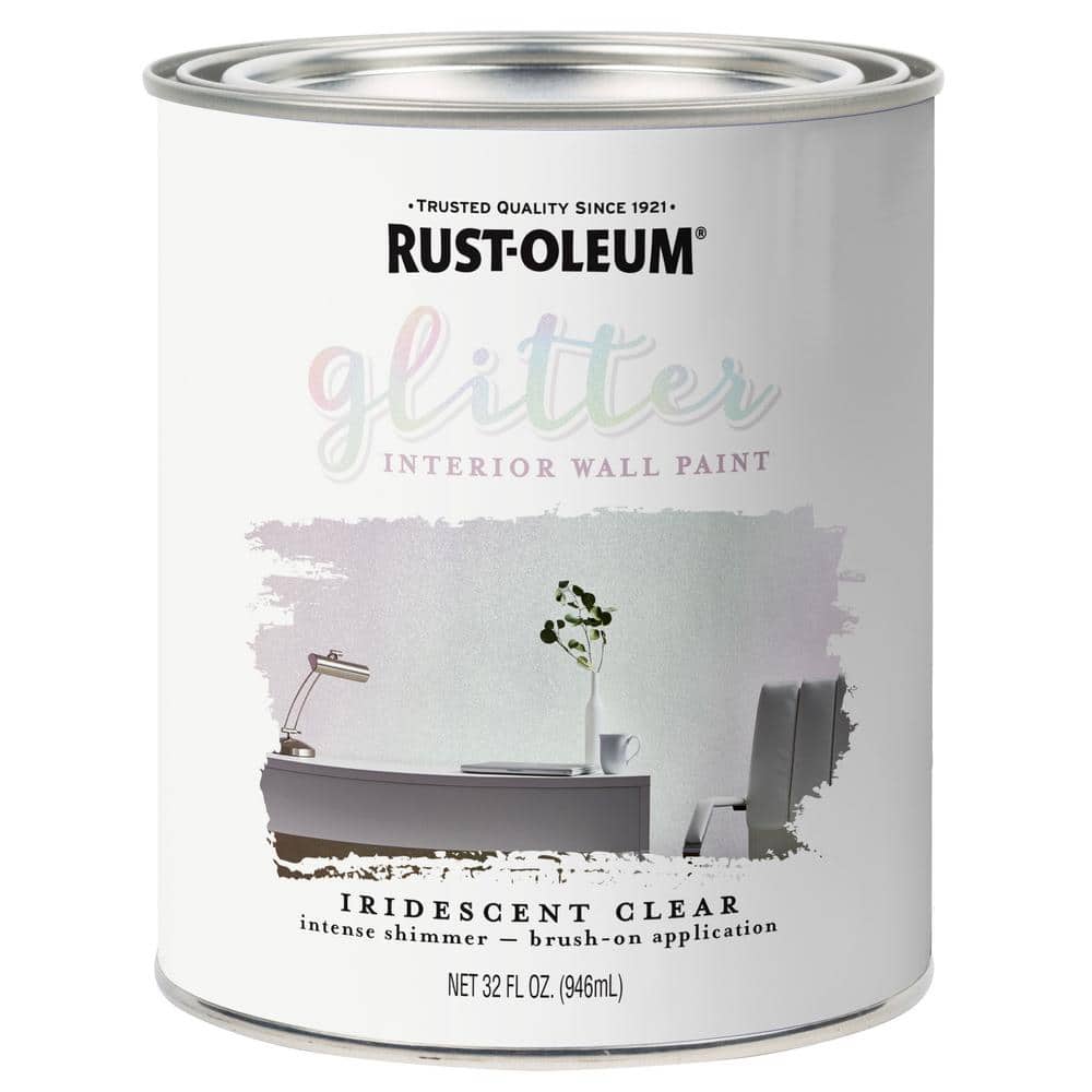 1 Qt. Iridescent Clear Glitter Interior Paint (2-Pack)