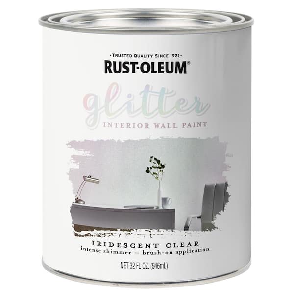 Rust-Oleum Specialty 1 qt. Iridescent Clear Glitter Interior Paint (2-Pack)  323860 - The Home Depot