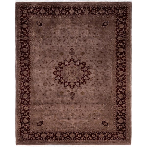 Fine Vibrance Brown 6 X 9 Hand Knotted Wool Indoor Area Rug