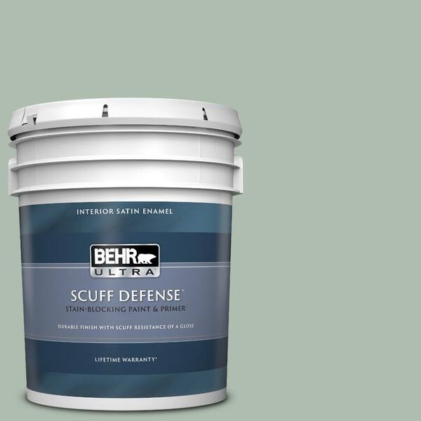 BEHR ULTRA 5 gal. #450E-3 Southern Breeze Extra Durable Satin Enamel Interior Paint & Primer