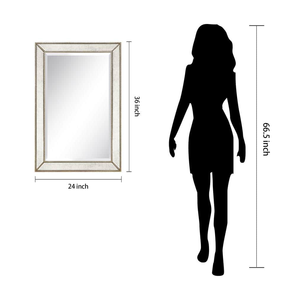Champagne Bead Embossed Full Length Wall Mirror