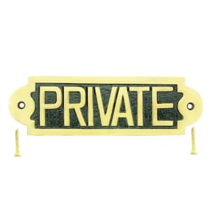2-1/8 in. H x 7 in. W Brass Plaques Polished Private Sign Brass Plate