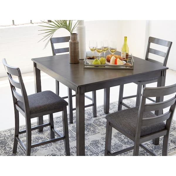 Carnegy Avenue 5-Piece Black Top/Black Vinyl Seat Table and Carnegy Avenue 5-Piece Black Top/Black Vinyl Seat Table and