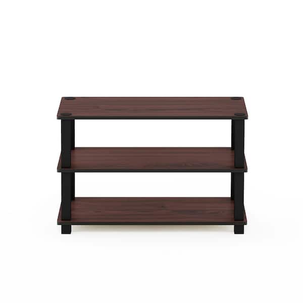 Furinno Turn-S-Tube 3-Tier Shoe Rack - No Tools Assembly, Espresso/Black