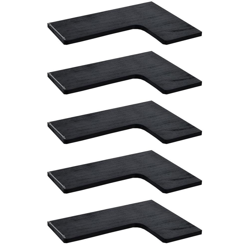 16.1 in. W x 11.4 in. D Corner Floating Shelves Decorative Wall Shelf Black