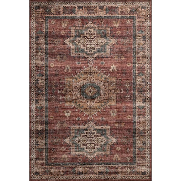 Anniston Spice/Multi 9 ft. x 12 ft. Machine Washable Area Rug