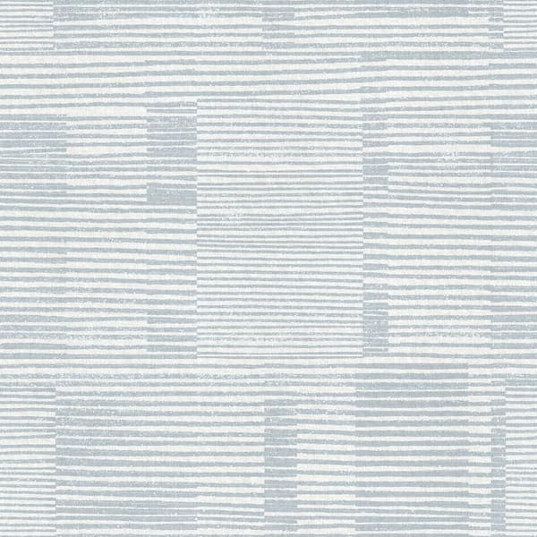 A-Street Prints Callaway Woven Stripes Blue Paper Non-Pasted Matte Wallpaper