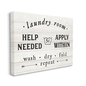 Farmhouse Laundry Room Sign Rustic Pattern By Lettered and Lined Unframed Print Abstract Wall Art 24 in. x 30 in.